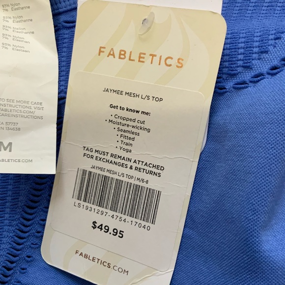 Fabletics Jaymee Mesh Long-Sleeve Top NWT size M - Picture 6 of 8
